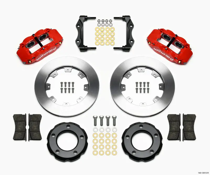 Wilwood Narrow Superlite 4R Front Kit 12.19In Drilled Red 82-86 Jeep Cj 1