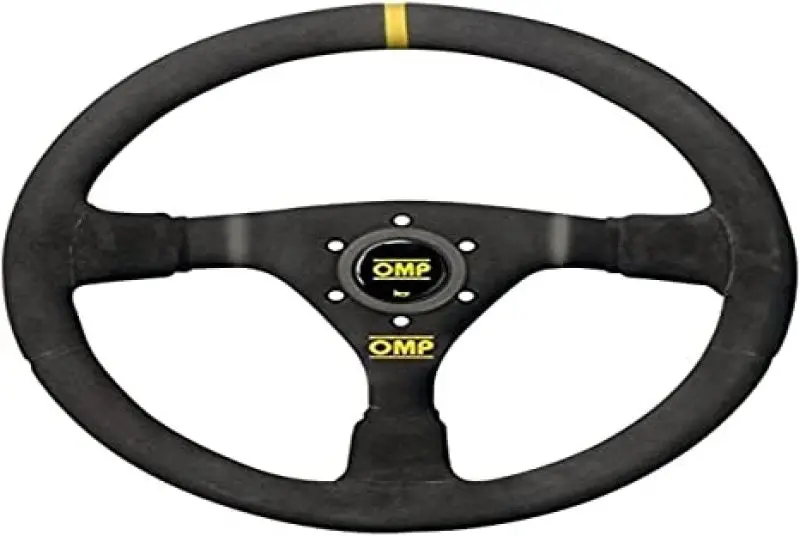 Omp Wrc Mid-Depth Racing Steering Wheel – 350Mm Dished, Small Suede Grip, Black Finish 1