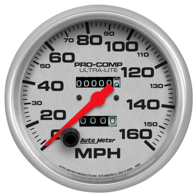 Autometer 5-Inch Mechanical Speedometer – Ultra-Lite Design, 0–160 Mph Range, Direct Cable Drive 1