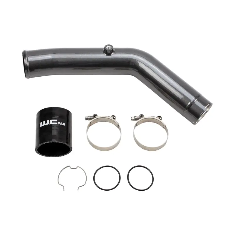 Wehrli Performance 3-Inch Hot-Side Intercooler Pipe For 2023–2024 Ford 6.7L Power Stroke – Fine-Texture Black Finish 1