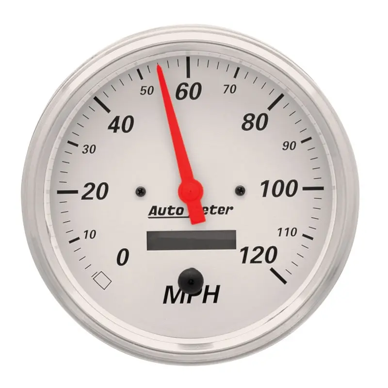 Autometer 5-Inch Programmable Electric Speedometer – 120 Mph Range, Lcd Odometer, Arctic White Dial 1